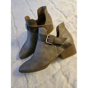 Wonderly Booties Women's Sz 6.5 Ankle Boots Tan Brown Buckle EUC